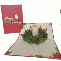 pop-up kerst krans kaart